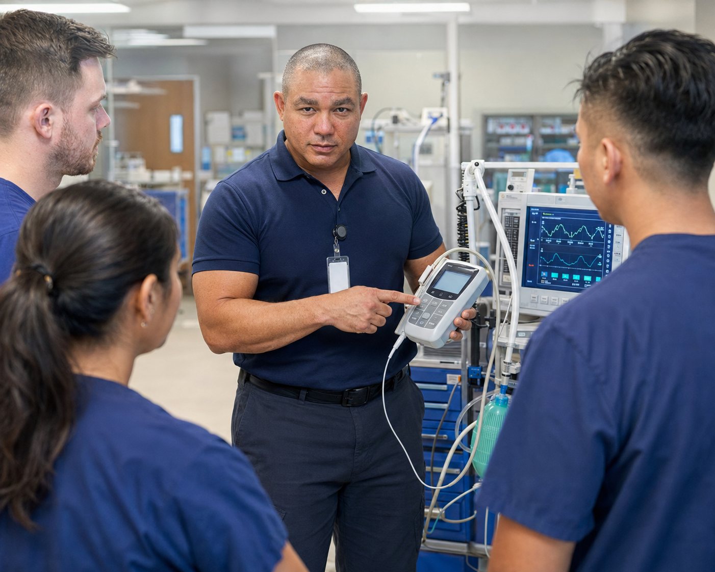 BiomedRx technician performing log clean warning to protect patient safety